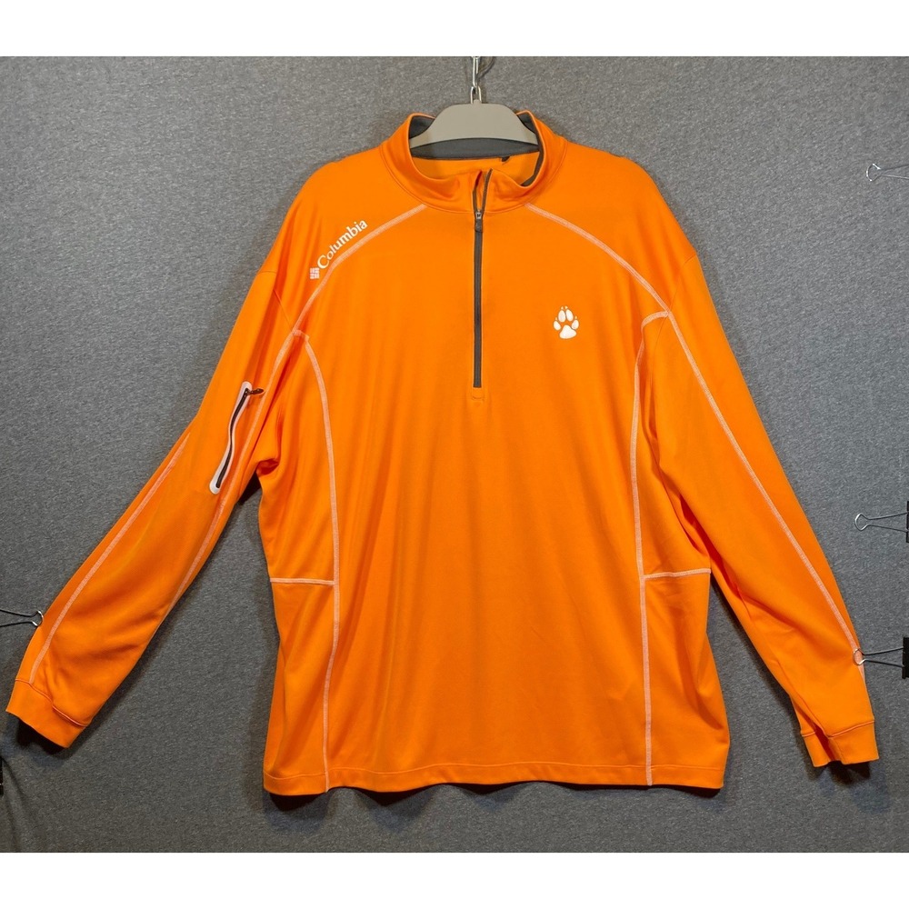 Columbia‎ Golf Mens Orange Omni-Wick Shotgun 1/4 Zip Pullover 2XL 16S60ML